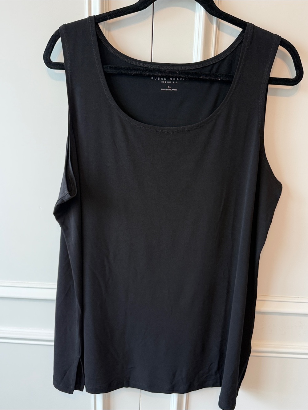 Susan Graver Black Scoop Neck Stretch Camisole